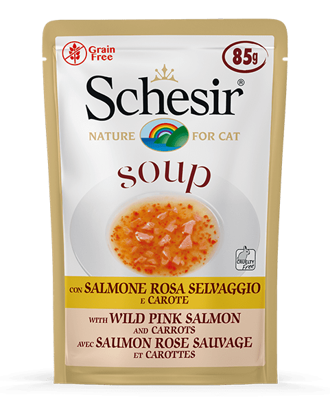 Schesir Gatto Soup Salmone Rosa con Carote 85gr