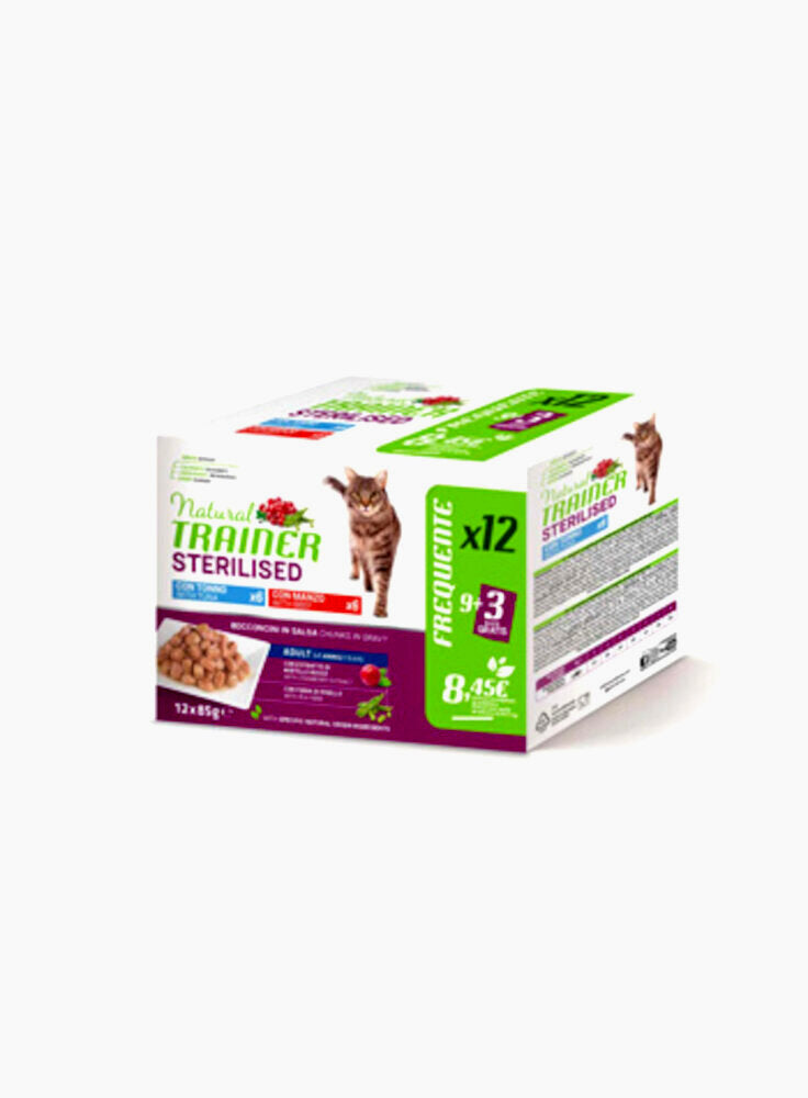 Natural Trainer Sterilized Tonno e Manzo 12x85g - Gatti Sterilizzati