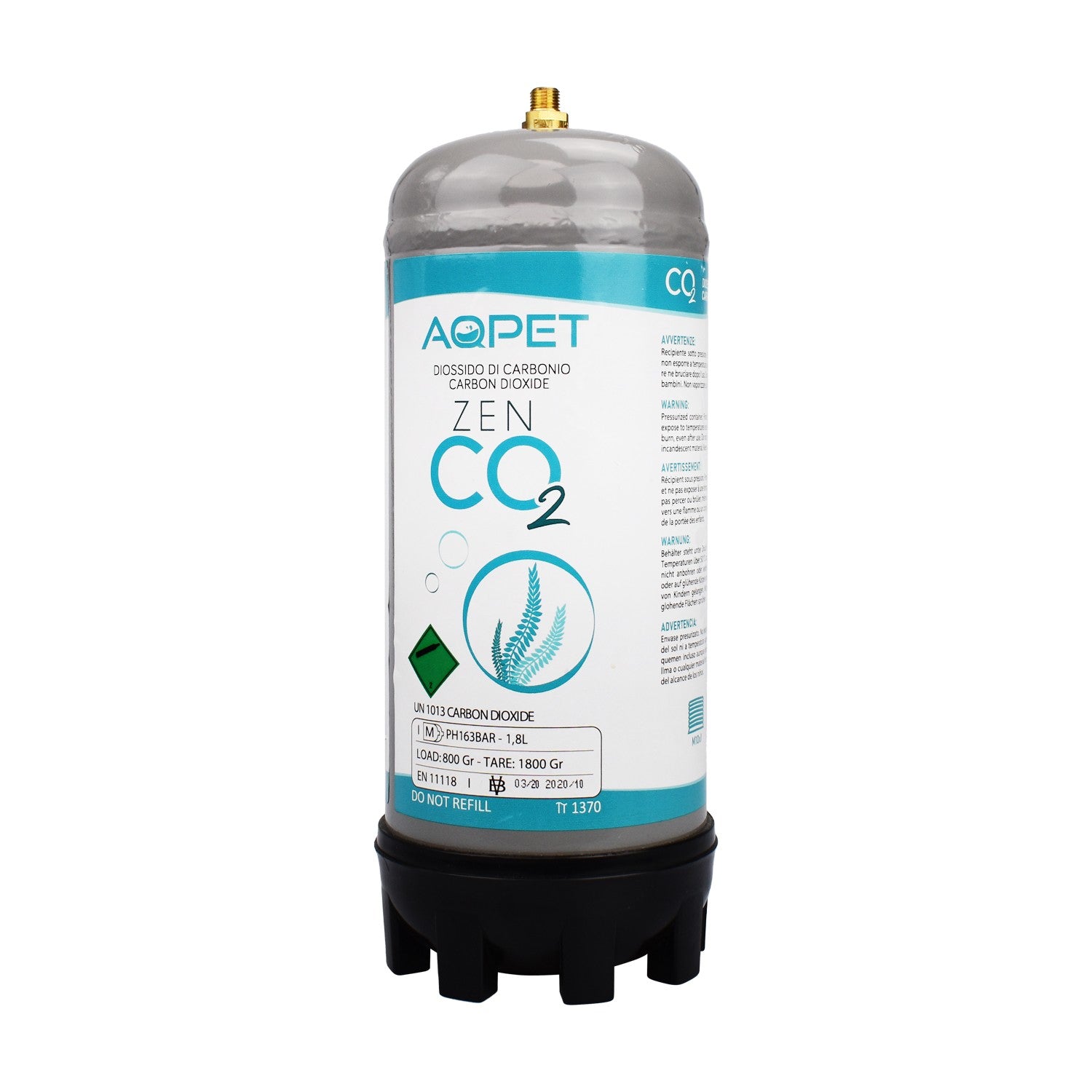 Kit AQPet Zen CO₂ System per acquari dolci fino a 300 litri con bombola, regolatore, diffusore e tubo