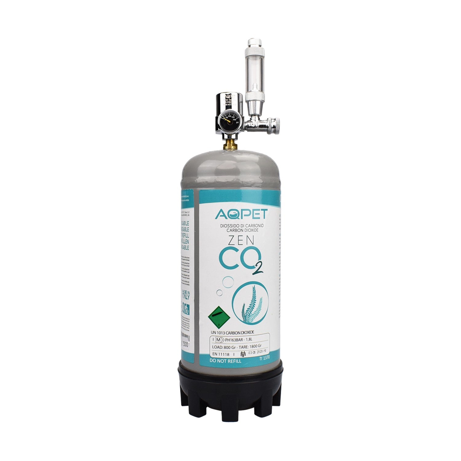 Kit AQPet Zen CO₂ System per acquari dolci fino a 300 litri con bombola, regolatore, diffusore e tubo