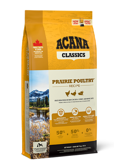 Alimento secco Acana Prairie Poultry 9,7 kg per cani adulti di tutte le taglie