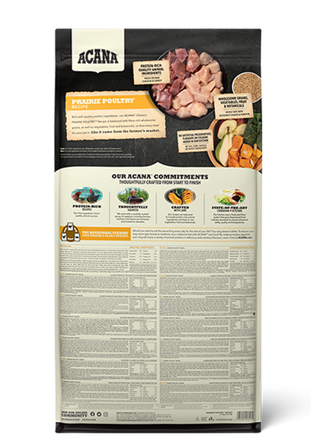 Alimento secco Acana Prairie Poultry 9,7 kg per cani adulti di tutte le taglie