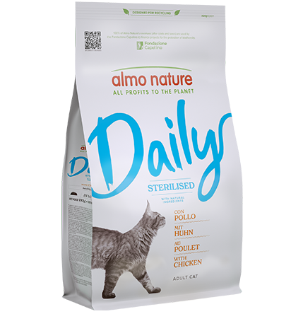 Alimento completo Almo Nature Daily Sterilised Pollo 1,2 kg per gatti adulti sterilizzati