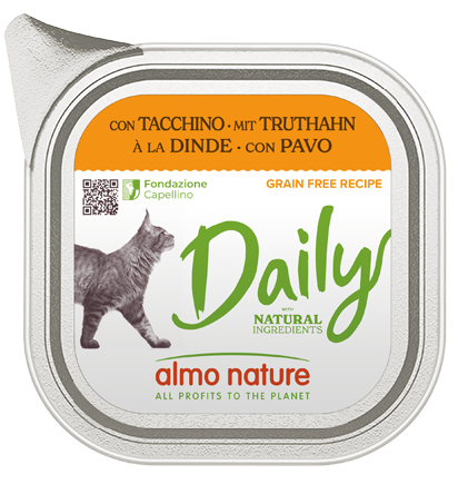 Almo Nature Daily con Tacchino 100 g – Cibo Completo per Gatti Adulti