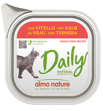 Almo Nature Daily con Vitello 100 g – Cibo Completo per Gatti Adulti