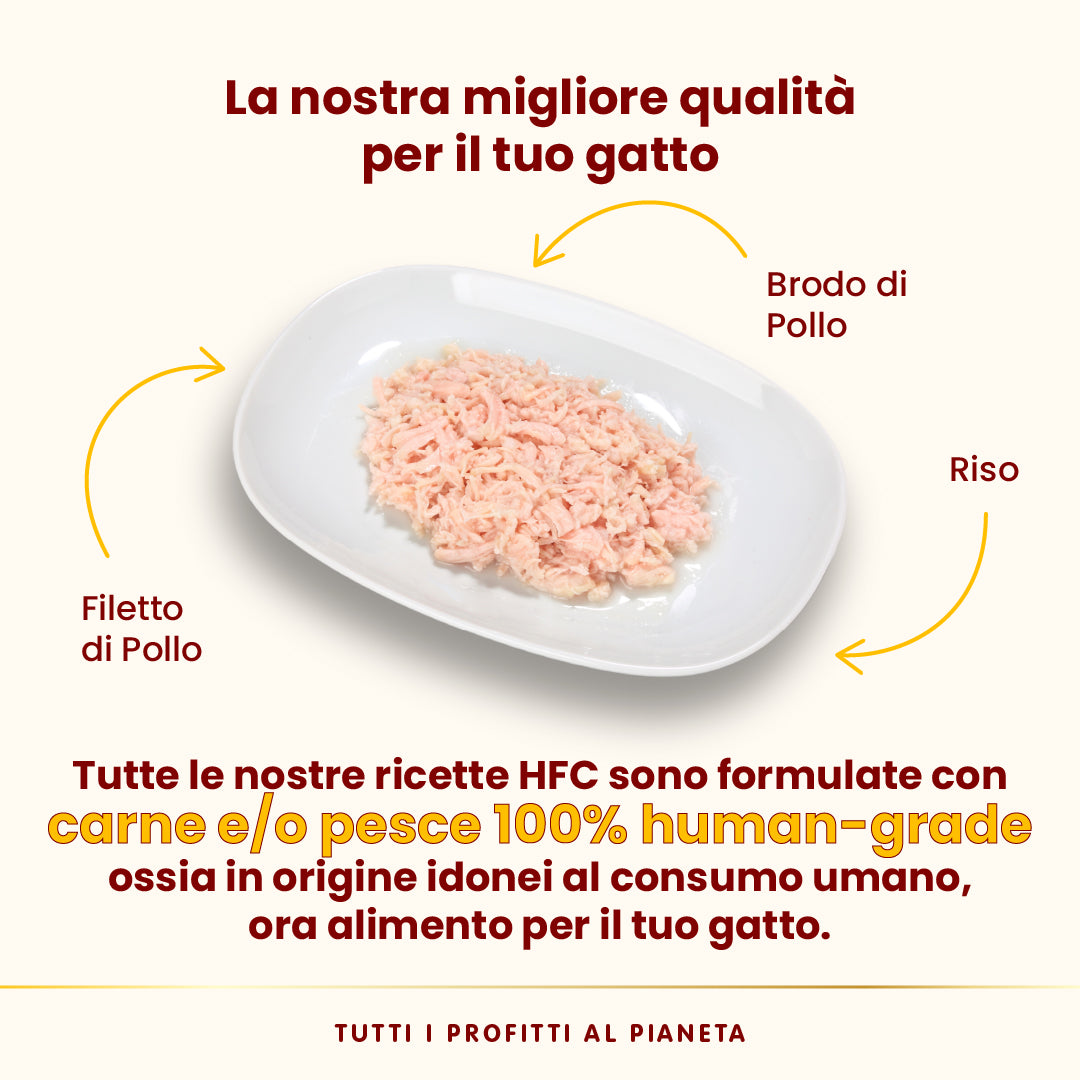 Ingredienti naturali di Almo Nature HFC Filetto di Pollo 55 g per gatti adulti