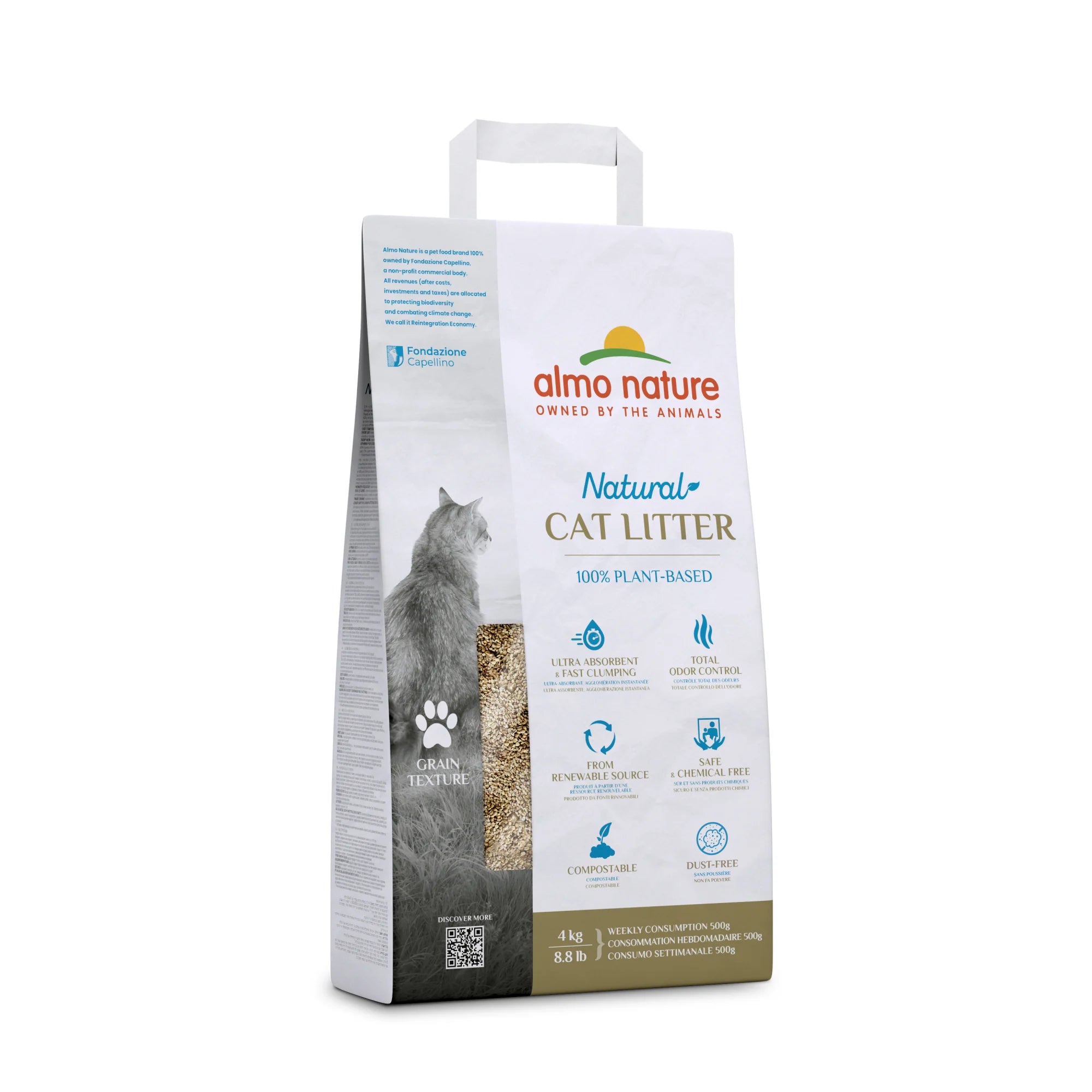 Almo Nature Natural Cat Litter Grain Texture 4kg – Lettiera per Gatti