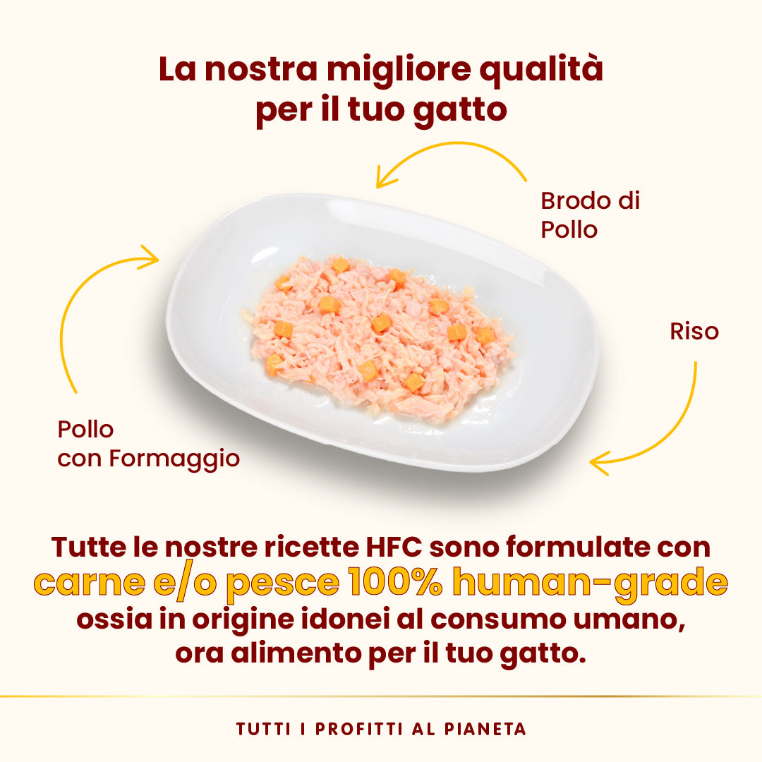 Almo Nature HFC Natural Cats Pollo con Formaggio 70g
