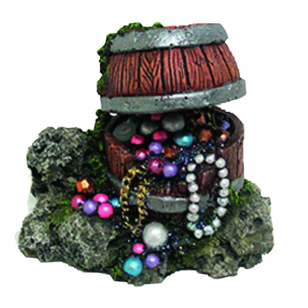 Amtra decorazione acquario barile con tesoro in resina attivabile ad aria, 1 pezzo assortito