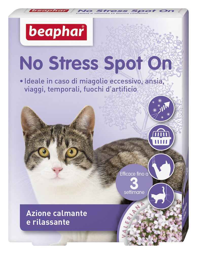 Beaphar No Stress Spot-On per Gatti - Azione Calmante Naturale