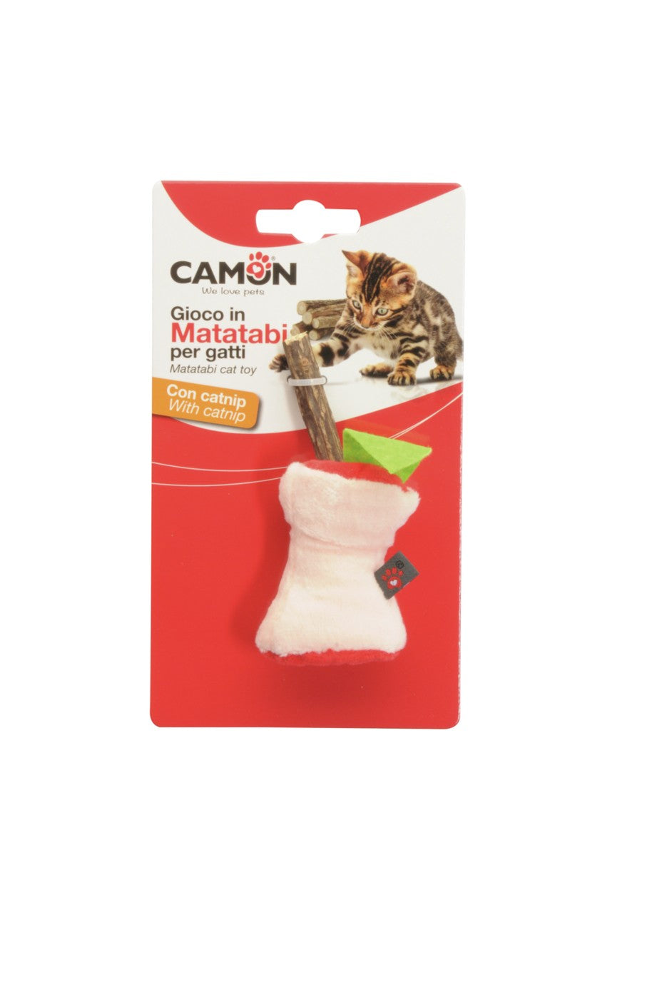 Gioco Camon matatabi con catnip per gatti 12 cm, soggetti assortiti