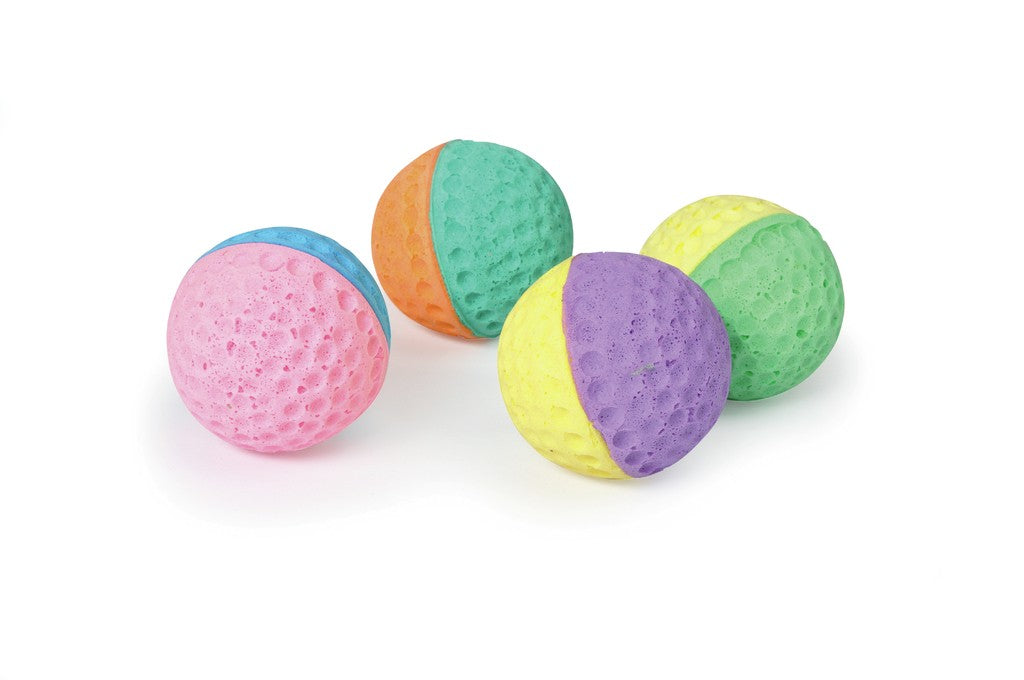 Palline gioco Camon in spugna colorata confezione da 4 per gatti