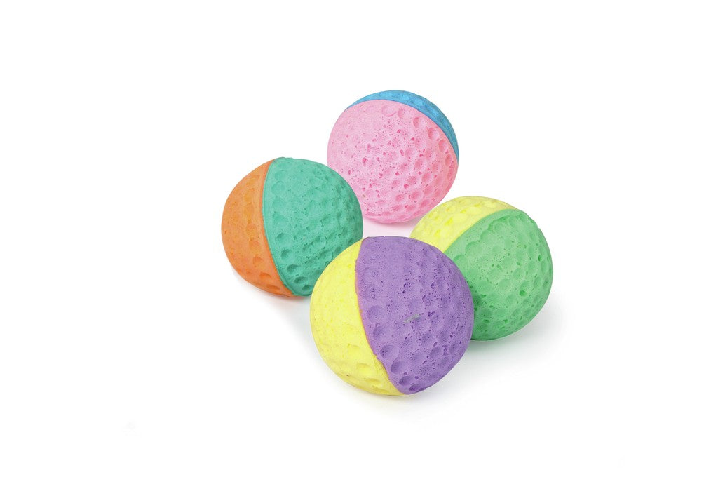Quattro palline in spugna colorate Camon per gatti diametro 4 cm