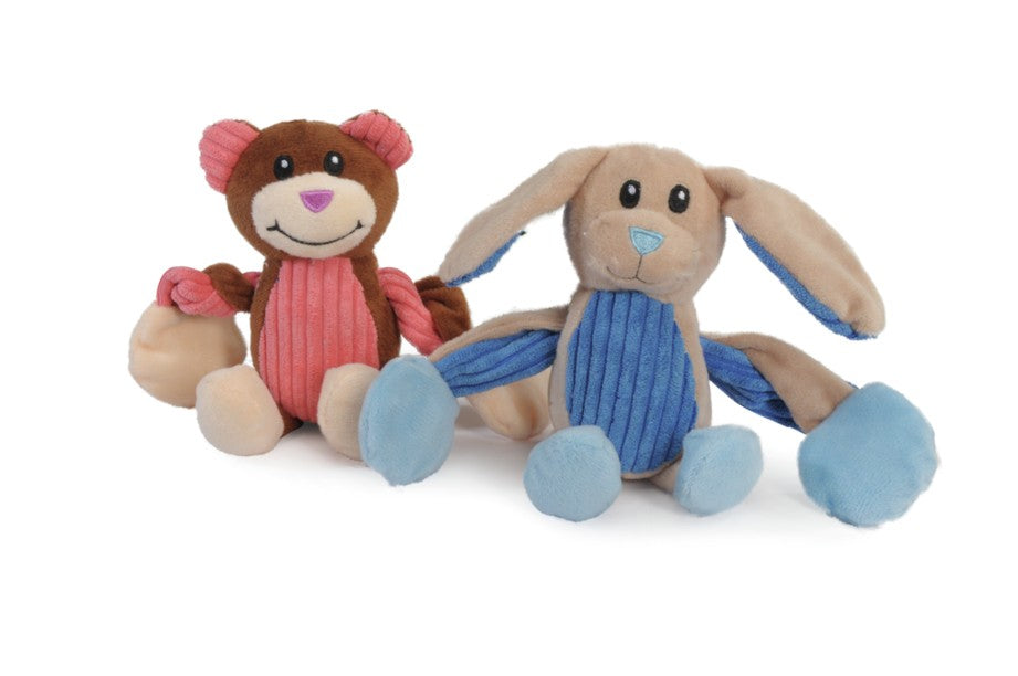 Camon giochi in peluche per cani assortiti coniglio e scimmia con squeaker 28 cm