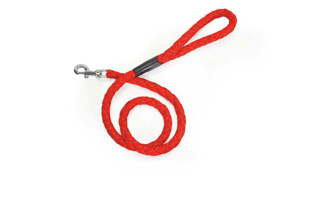 Guinzaglio Camon reflex rosso ø15x1100 mm in corda intrecciata per cani