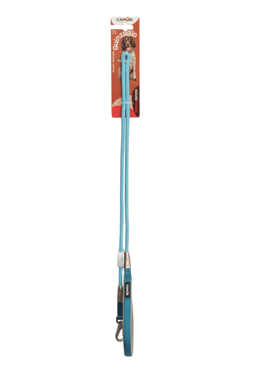 Camon guinzaglio tubolare Bicolor azzurro 9x1300mm per cani taglia media in poliestere resistente