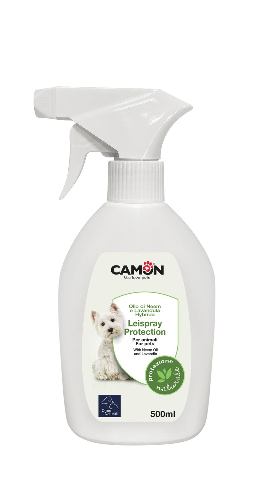 Spray protettivo Camon Leispray 500 ml per cani e gatti con olio di Neem e lavanda