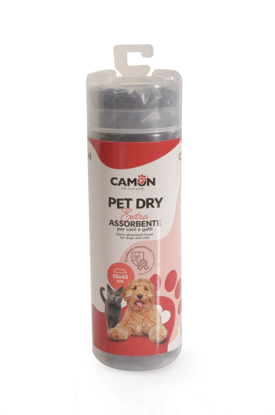 Panno Camon Pet Dry extra assorbente 66x43 cm per asciugare cani e gatti