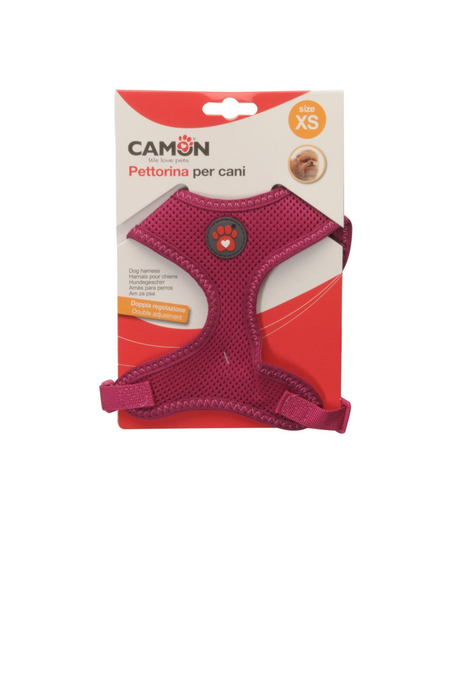 Pettorina Camon Mesh viola taglia M per cani di taglia media con doppia regolazione
