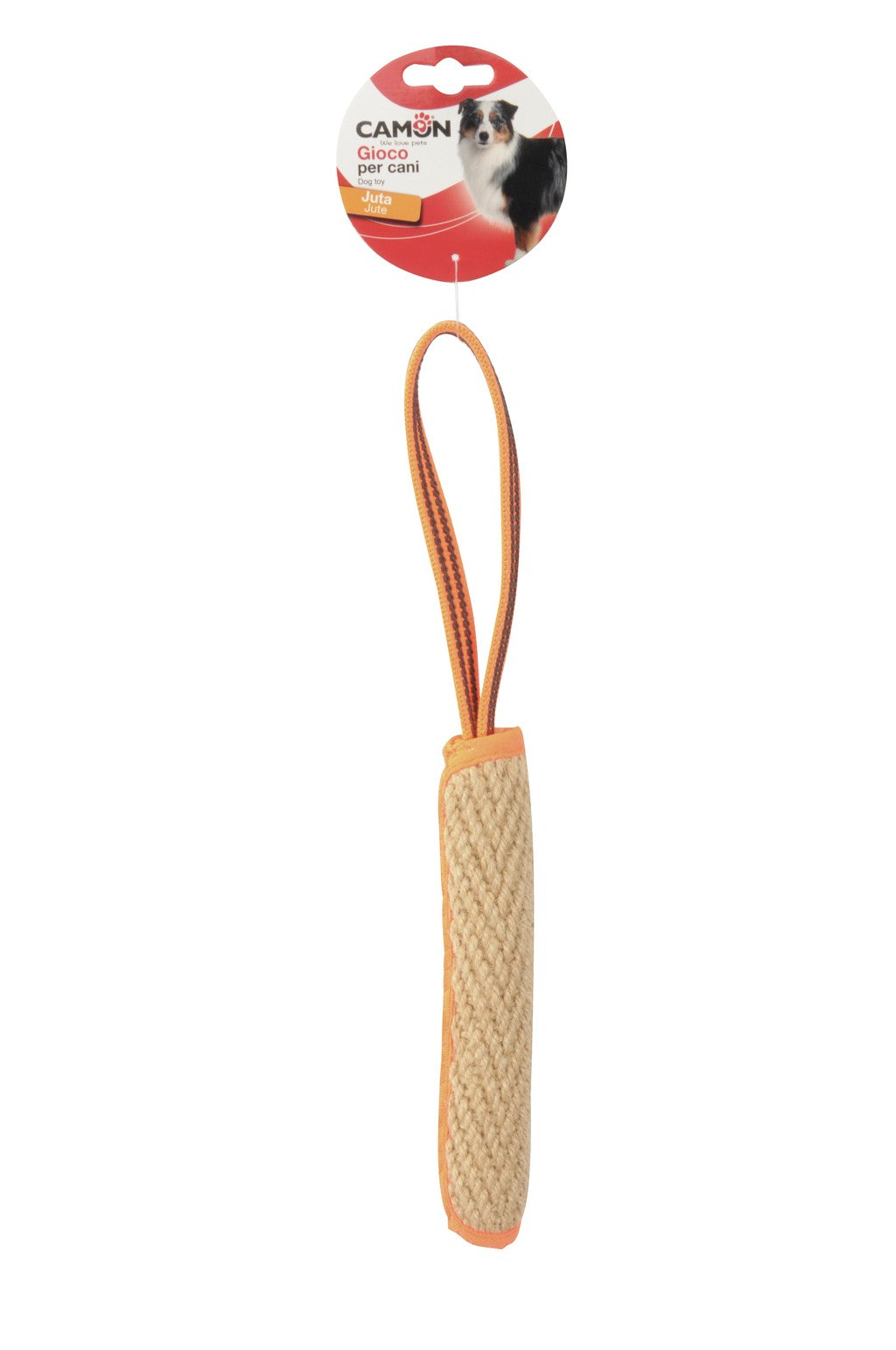 Gioco riportino Camon per cani in juta con maniglia 33x3,5 cm