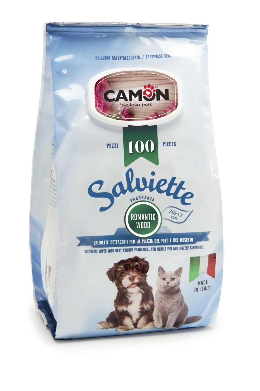 Camon Salviette Detergenti Romantic Wood - Maxi Formato 100 Pz
