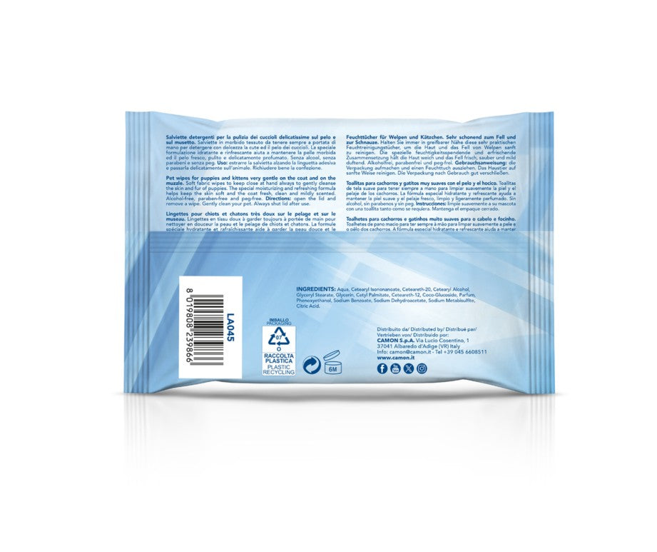 Camon Salviette Detergenti al Profumo di Cotone - Per Cuccioli
