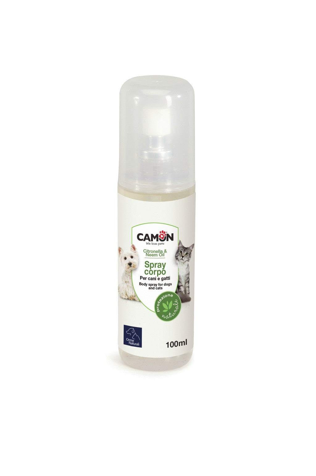Camon Spray corpo per cani e gatti con Citronella e Olio di Neem - 100ml
