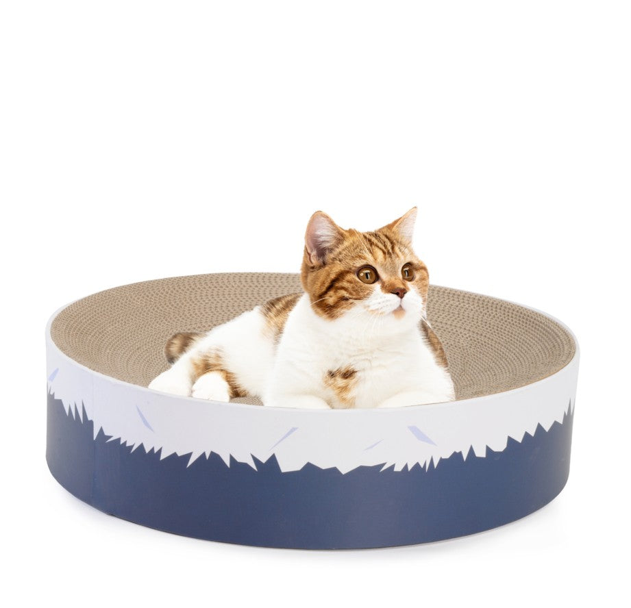 Tiragraffi Camon a cuccia per gatti diametro 40 cm con bustina di catnip