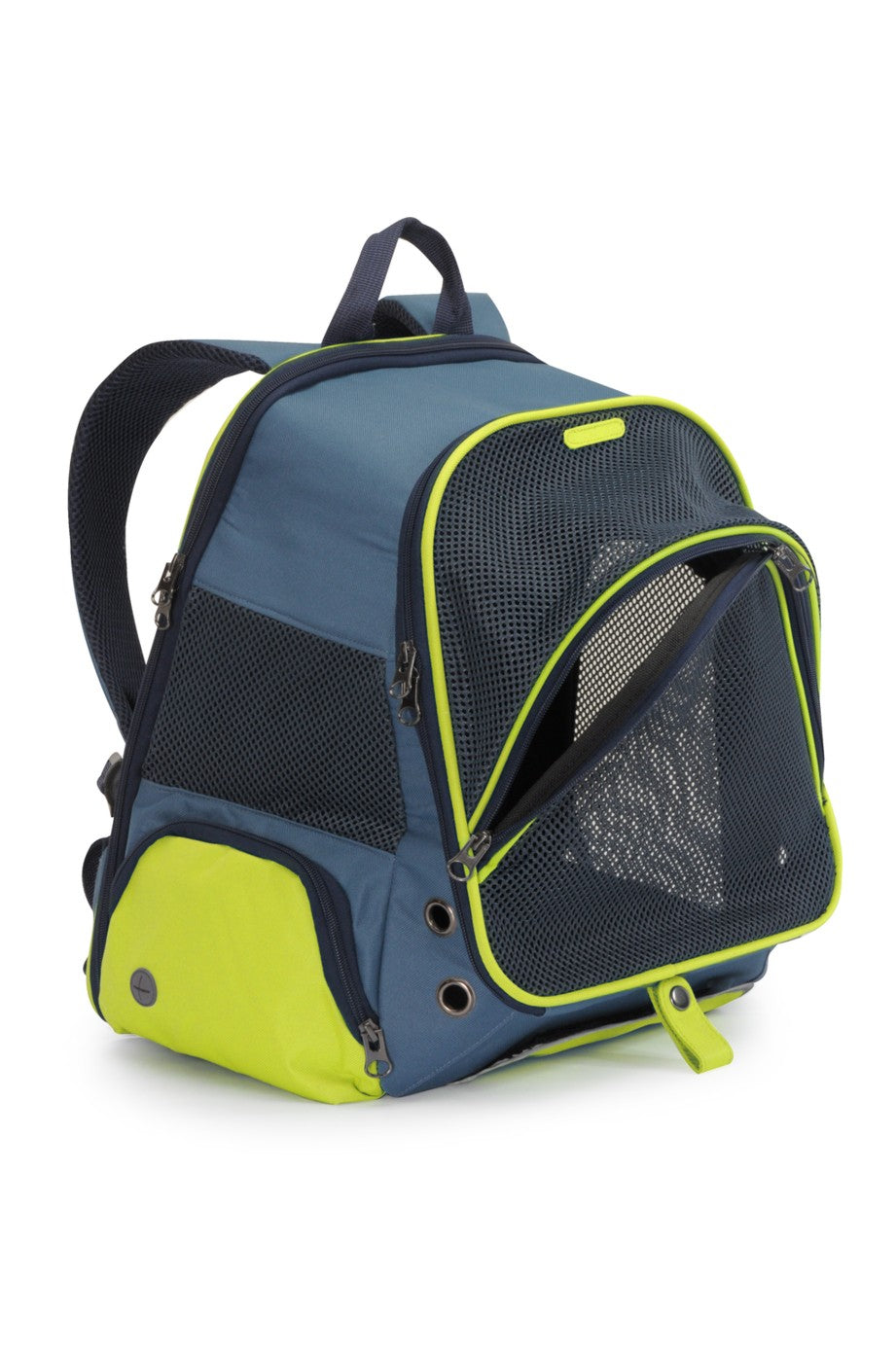 Zainetto trasportino Camon blu giallo 34x22x42 cm per cani e gatti fino a 6 kg