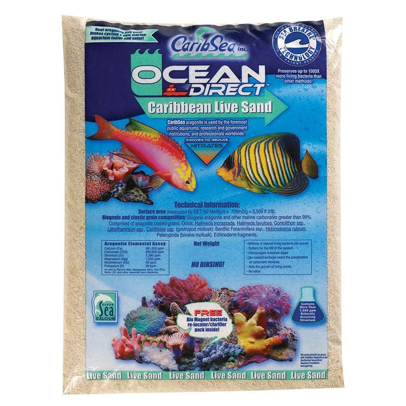 Carib Sea Ocean Direct Live Sand 18,14kg Sabbia Viva per Acquario Marina