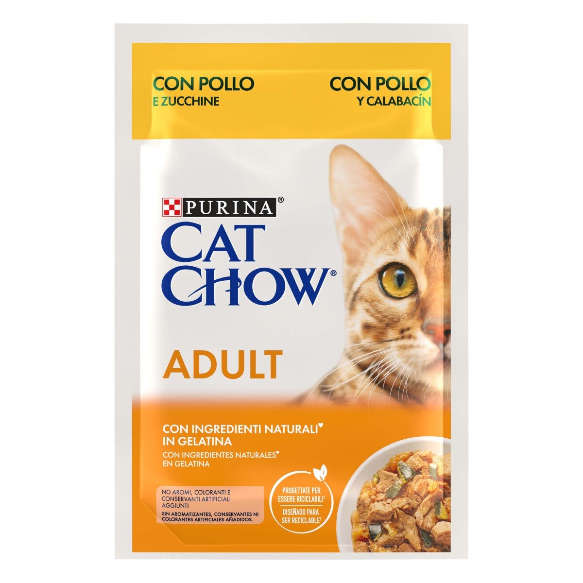 Purina Cat Chow Adult Pezzetti in Gelatina con Pollo e Zucchine 85g
