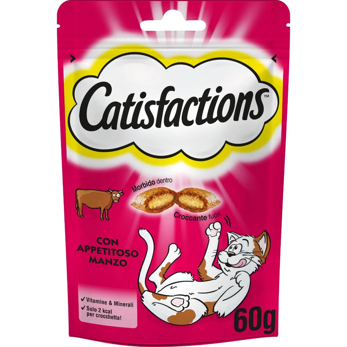 Catisfactions con Manzo 60g Snack per Gatti