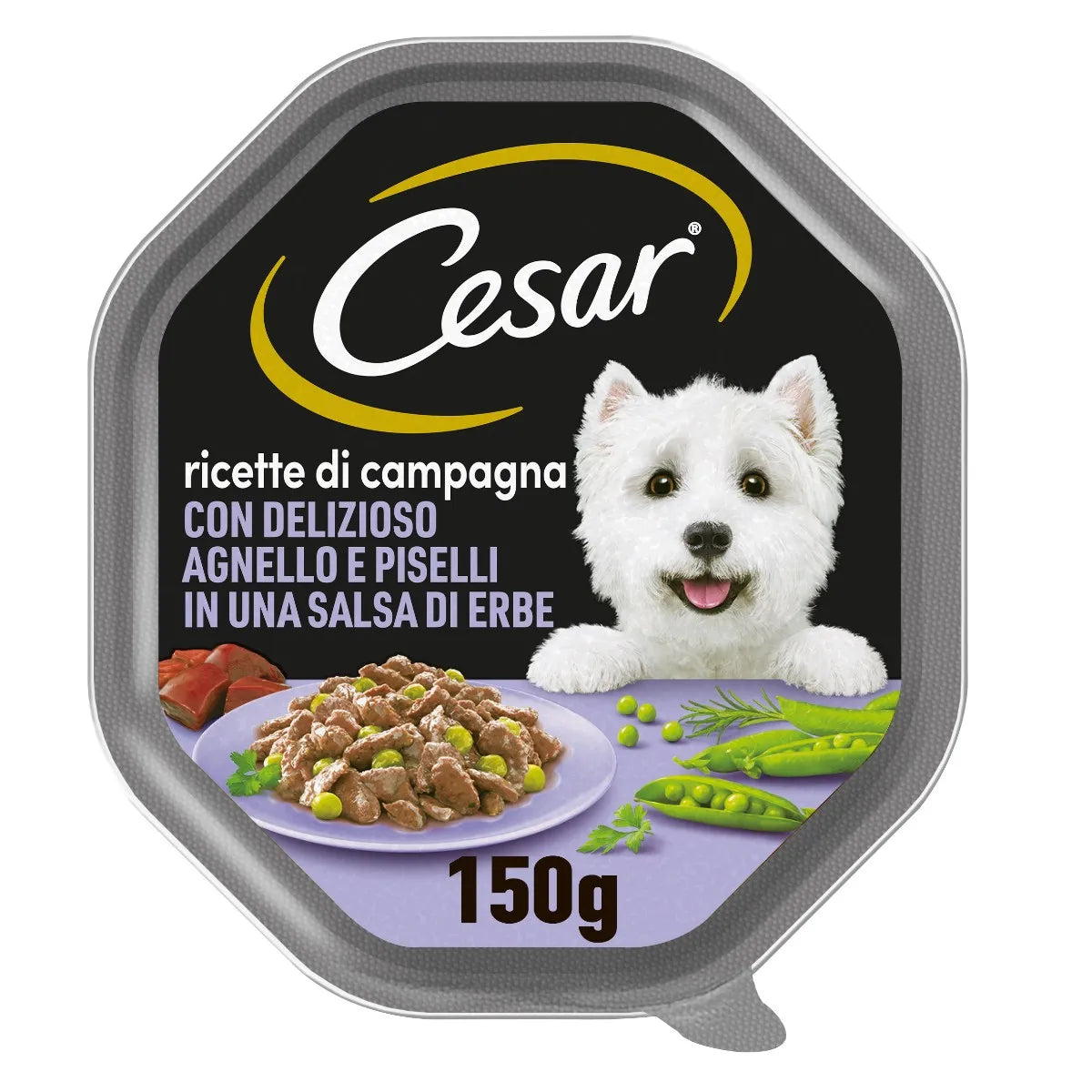 Cesar Ricette Di Campagna Agnello e Piselli 150g - Cibo Umido per Cani