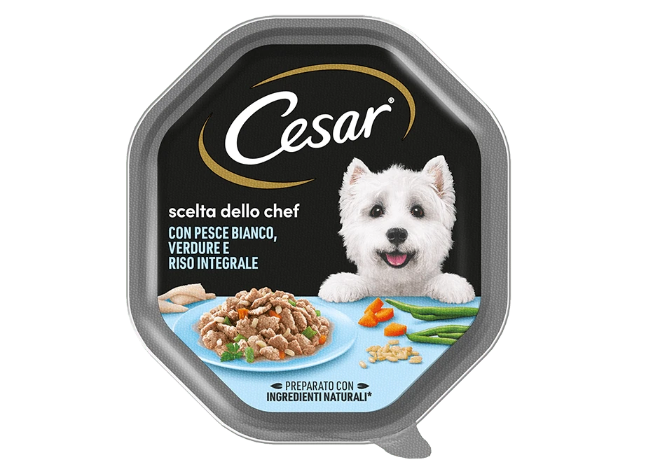 Cesar Scelta dello Chef - Pesce e Riso 150g, Alimento Umido per Cani