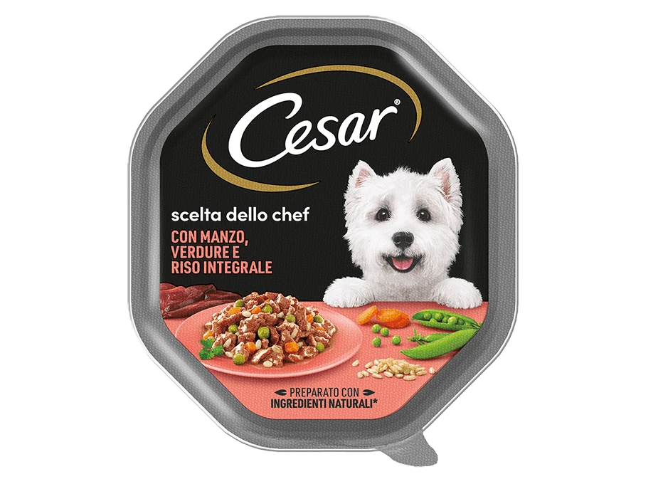 Cesar Scelta dello Chef Manzo Riso Verdure 150g - Cibo Umido per Cani