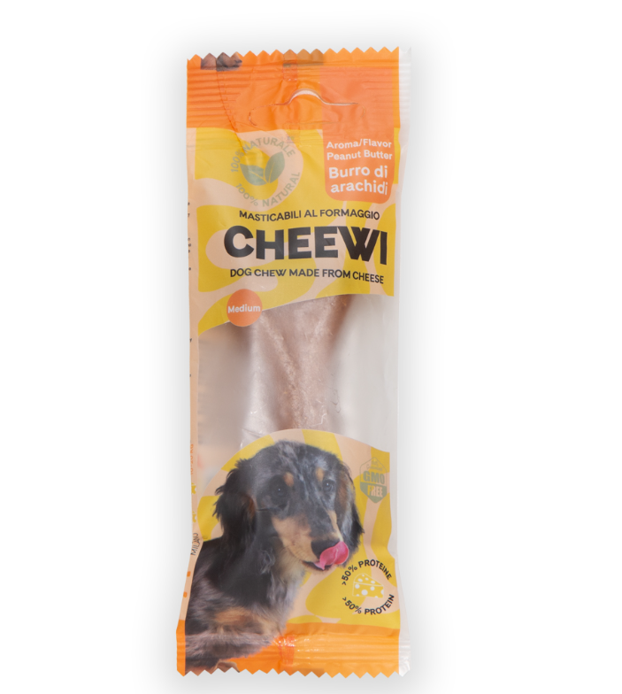 Cheewi Masticabile Edibile Formaggio Burro d’Arachidi M - Cani 10-20kg