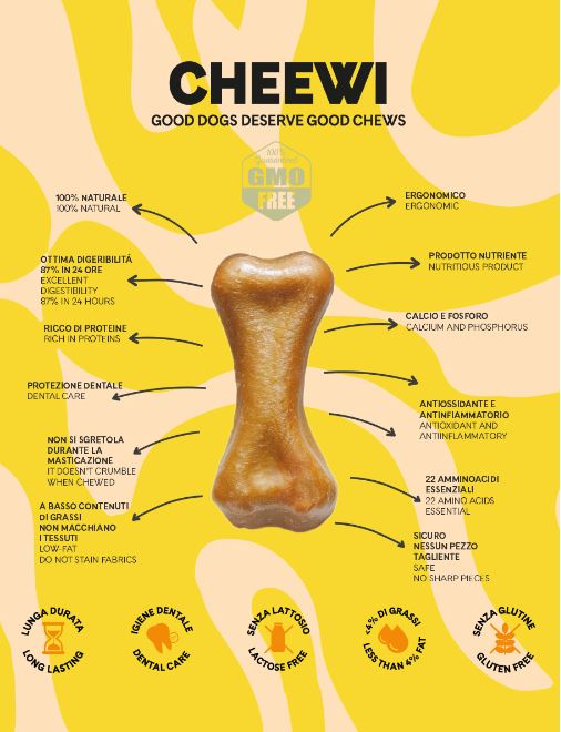 Cheewi Masticabile Edibile Formaggio Burro d’Arachidi S