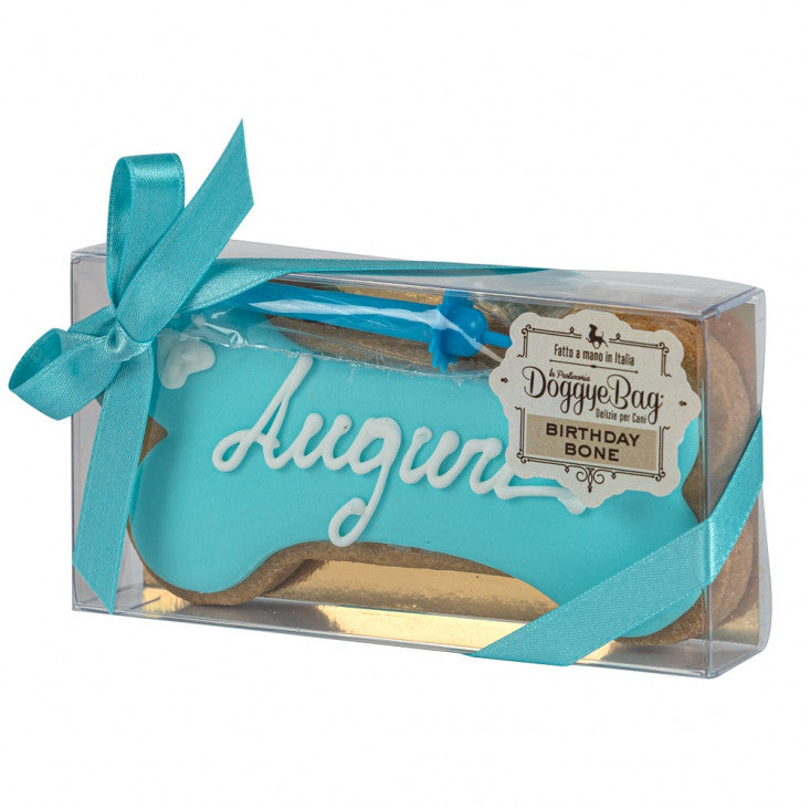 DoggyeBag Birthday Bone Auguri Azzurro 85g Torta per Cani