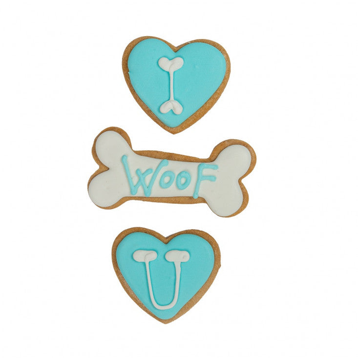 DoggyeBag Woof Woof Dog Biscotti con Glassa allo Yogurt 85 g - Azzurro