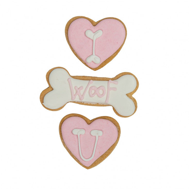 DoggyeBag Woof Woof Dog Biscotti con Glassa allo Yogurt 85 g - Rosa