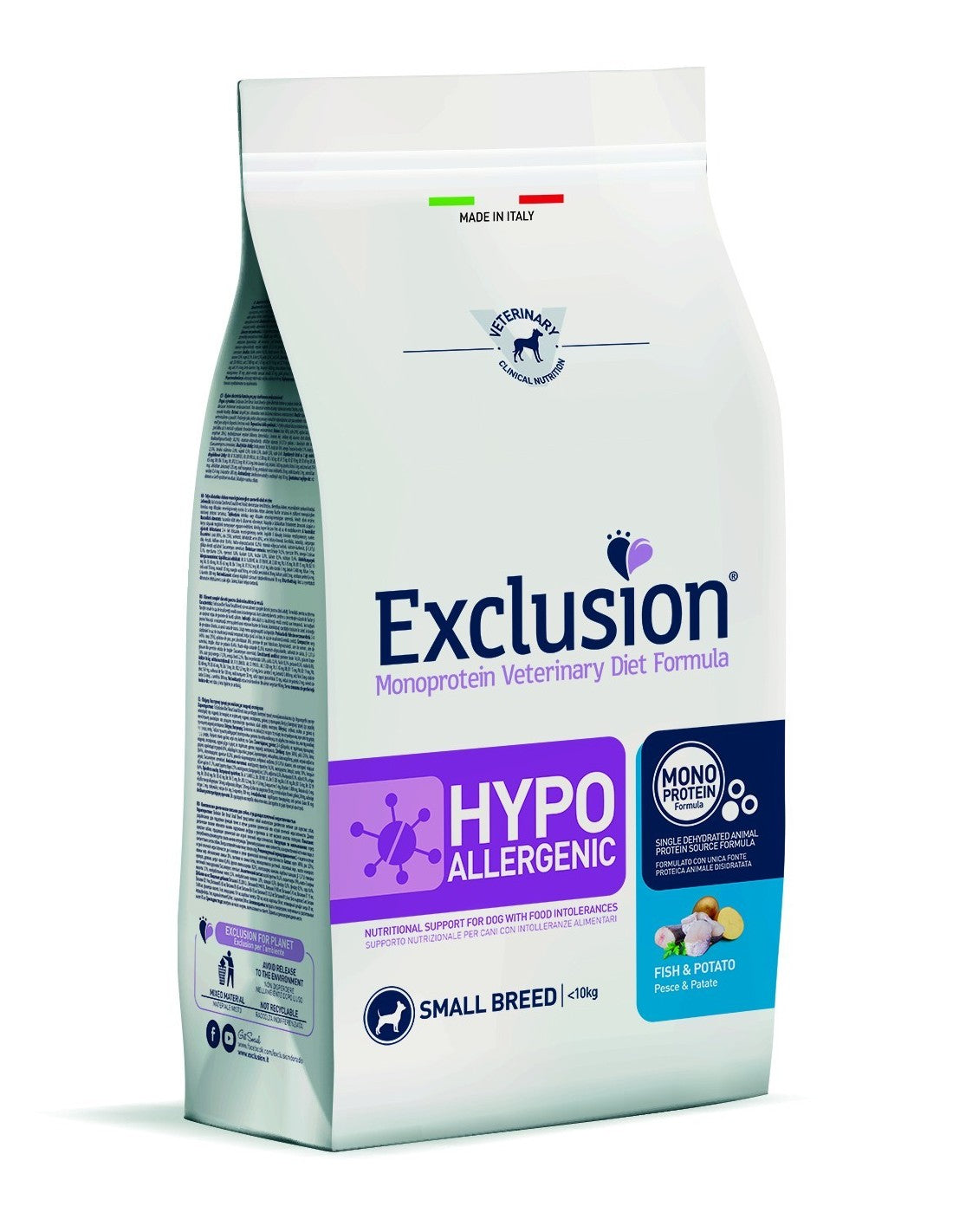 Exclusion Diet Hypoallergenic Small Breed Pesce e Patate 2kg