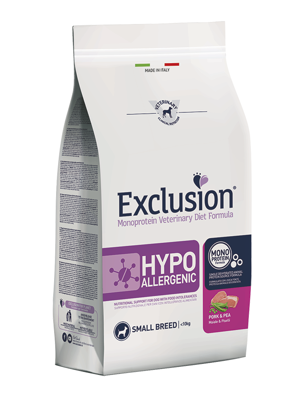 Exclusion Hypoallergenic Small Breed Maiale 800g Crocchette Cani Monoproteiche