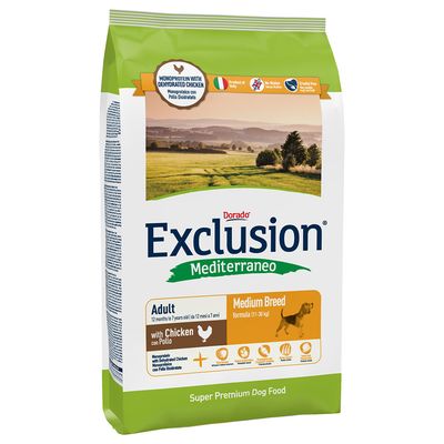 Exclusion Mediterraneo Adult Medium Pollo 12kg - Crocchette per Cani