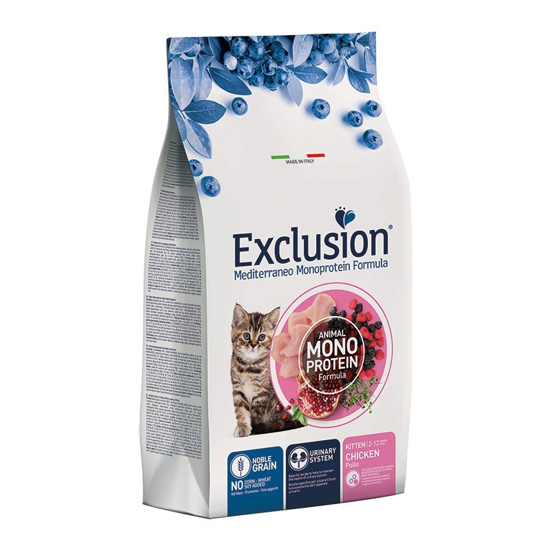 Exclusion Mediterraneo Kitten Pollo 1,5kg - Alimento per Gattini