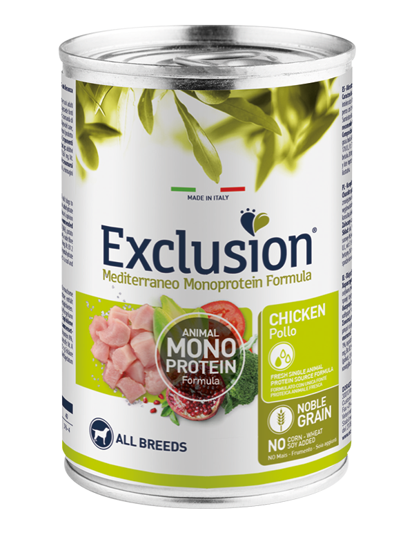 Exclusion Mediterraneo Pollo 400gr - Alimento umido per Cani