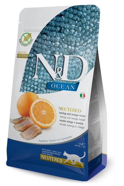 Farmina N&D Ocean Grain Free Neutered Aringa 300g Crocchette Gatti Sterilizzati
