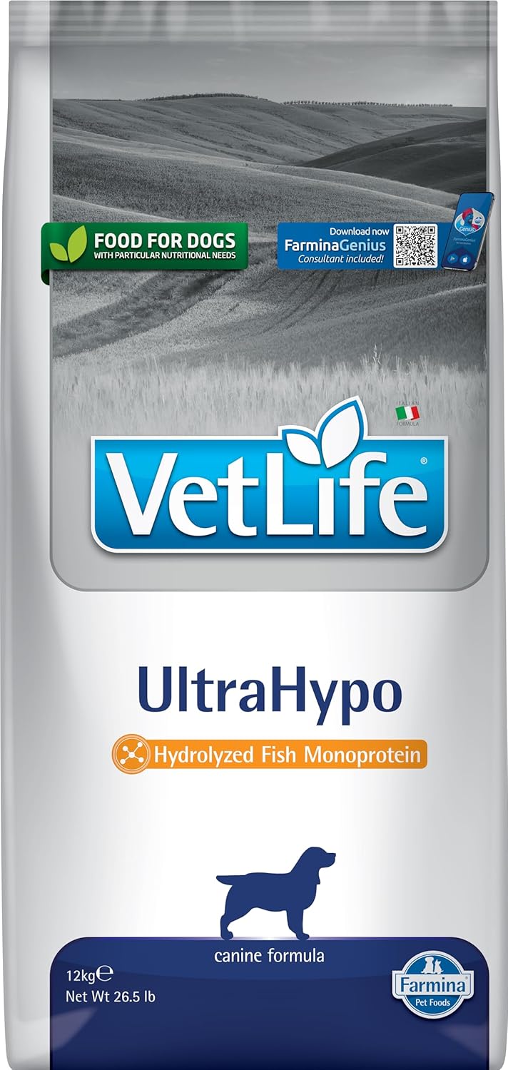 Alimento secco Farmina Vet Life UltraHypo 12 kg per cani adulti con intolleranze alimentari e disturbi cutanei