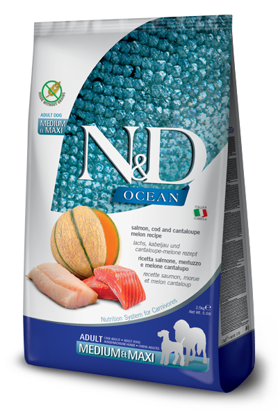 Farmina N&D Cane Ocean Adult Medium/Maxi Merluzzo 2,5kg