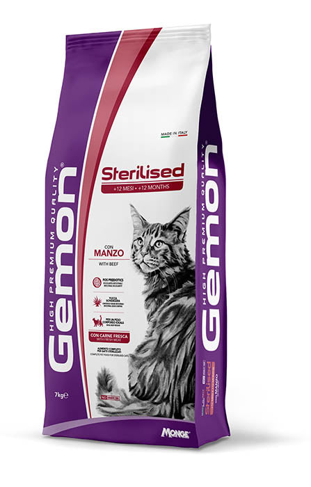 Gemon Sterilised Manzo 7kg Crocchette per Gatti Sterilizzati