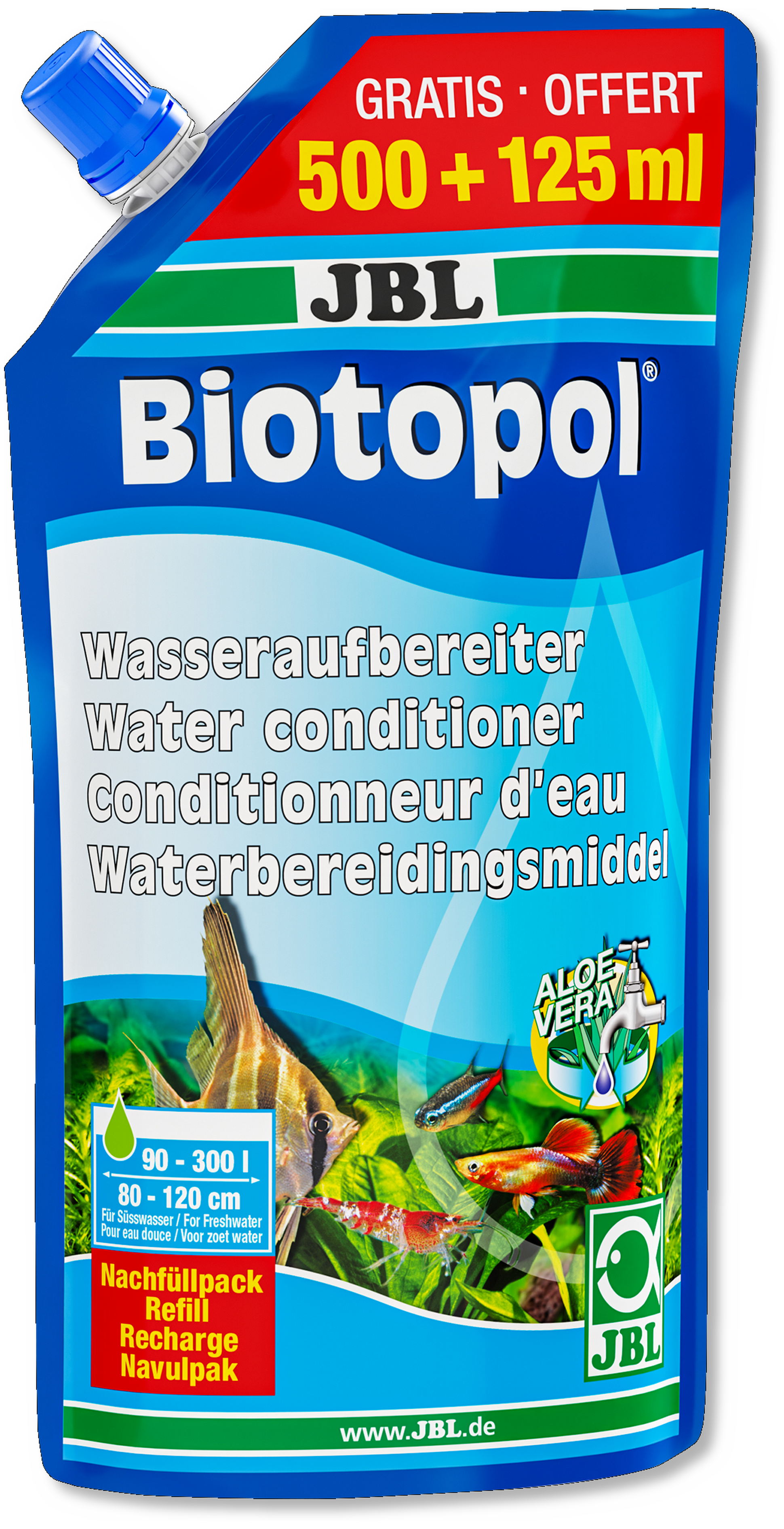 JBL Biotopol Ricarica 500+125 ml – Biocondizionatore per Acquari d’Acqua Dolce